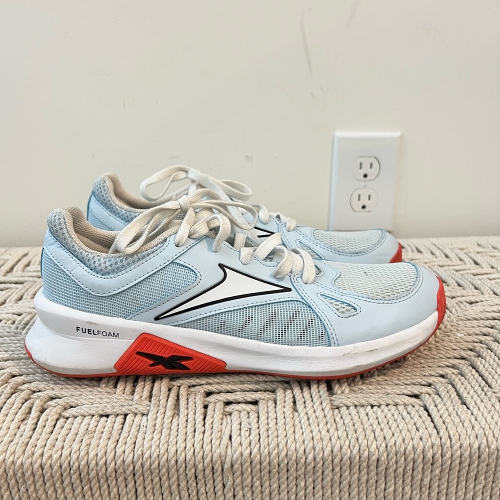 Reebok Sky Blue and Red Athletic Shoes